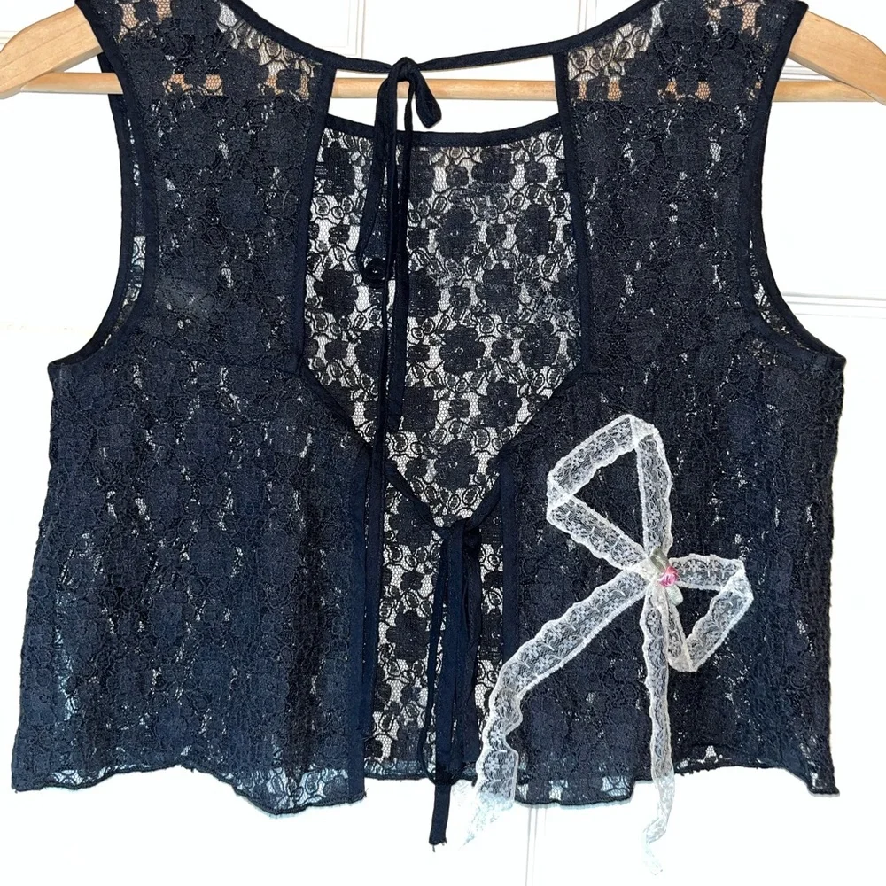 Kimchi Blue Black Lace Top - Picture 3 of 6